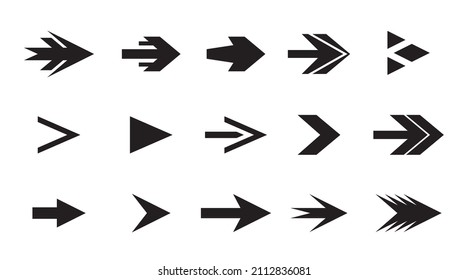 Conjunto de símbolos de flechas diferentes