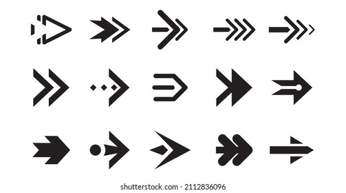 Set of different arrows sign