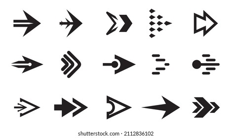 Set of different arrows sign