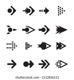 Set of different arrows sign