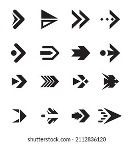 Set of different arrows sign