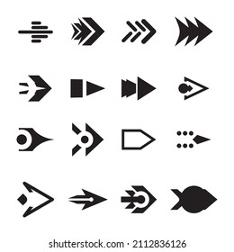 Set of different arrows sign