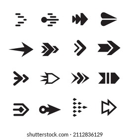 Set of different arrows sign