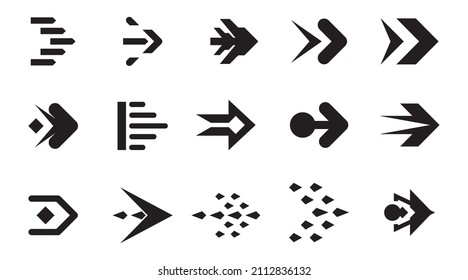 Set of different arrows sign