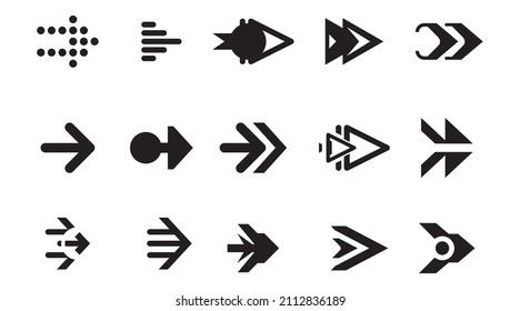 Set of different arrows sign
