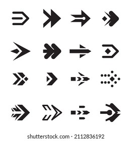 Set of different arrows sign