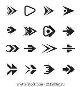 Set of different arrows sign