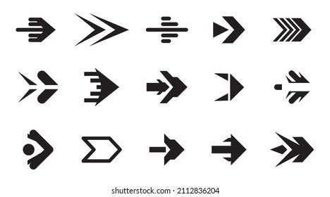 Set of different arrows sign