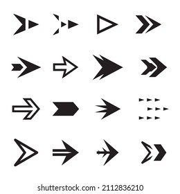 Set of different arrows sign