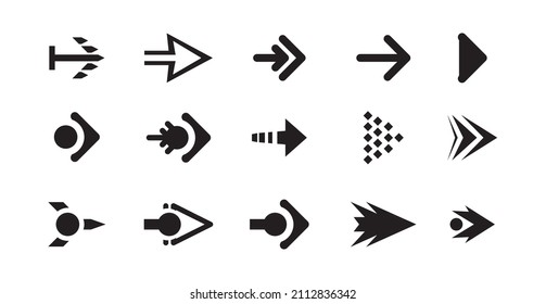 Set of different arrows sign