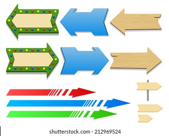 Set of different arrows vector illustration
