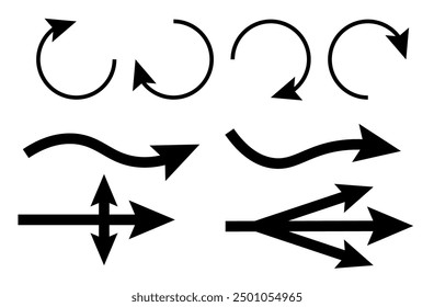 Set different arrows or web design. Arrow flat style isolated on white background - stock vector.	