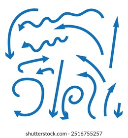 Set different arrows for web design. Arrows vector icon. Arrow icon. Set of arrow. Arrow  vector. Long, semi-round, curve, semi-curve arrow icon.