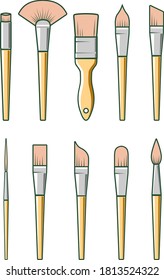 set of different art brushes