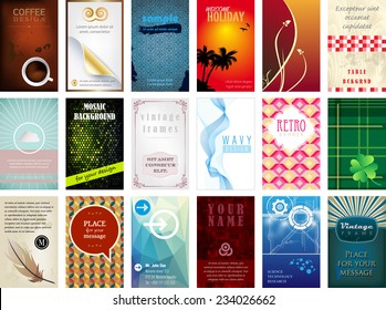 Set of different backgrounds or business cards - vector illustration