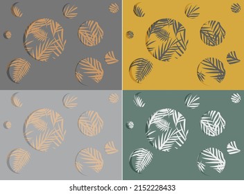 Set of different backgrounds. Circles with branches.