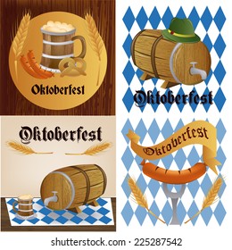 a set of different backgrounds with different elements for oktoberfest