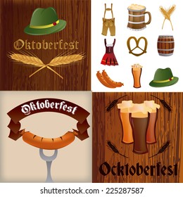 a set of different backgrounds with different elements for oktoberfest