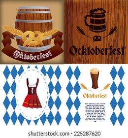 a set of different backgrounds with different elements for oktoberfest