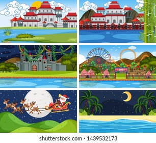 Set of different backgrounds illustration