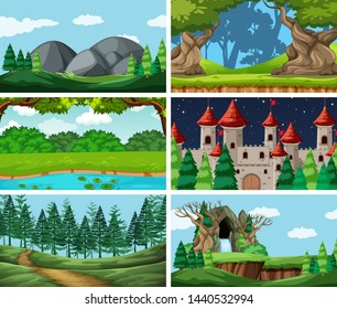 Set of different backgrounds illustration