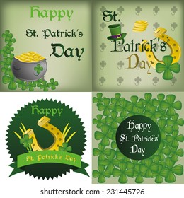 a set of different backgrounds and labels for patrick's day