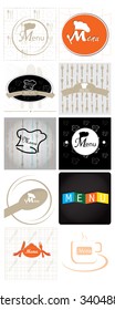 Set of different backgrounds with different menu designs