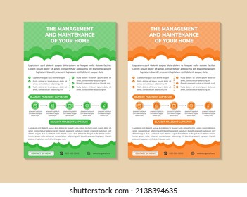 Set of different backgrounds with realistic orange and green sky and cumulus clouds. The image can be used to design a banner, flyer and postcard.