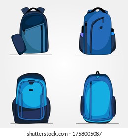 Conjunto de mochilas diferentes - Ilustración vectorial