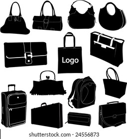 set of different bags - vector