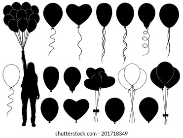 Set different balloons isolated