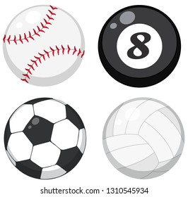 Set of different balls illustration