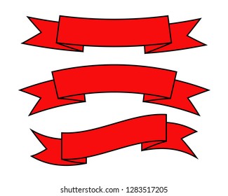 set of different banner ribbons on the isolated background