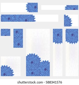 set of different banners standart size with flower. vector illustration.  