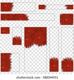 set of different banners standart size with flower. vector illustration. 