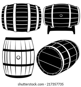 set of different barrels isolated