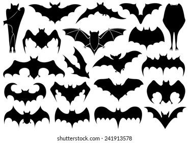 Set Different Bats Isolated On White Stock Vector (Royalty Free ...