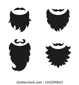 Set of different beards and mustaches. Vector illustration.