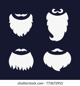 Set of different beards and mustaches. Vector illustration.