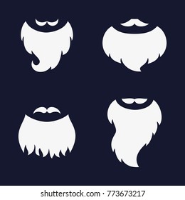 Set of different beards and mustaches. Vector illustration.