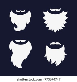 Set of different beards and mustaches. Vector illustration.