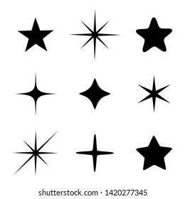 Set of different beautiful star and spakle shapes vector, collection