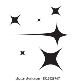 Set of different beautiful star and sparkle shapes vector, collection