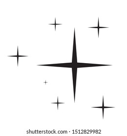 Set of different beautiful star and sparkle shapes vector, collection