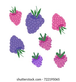 Set with different berries. Vector illustration.