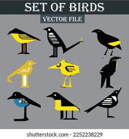 Set of different birds vector file