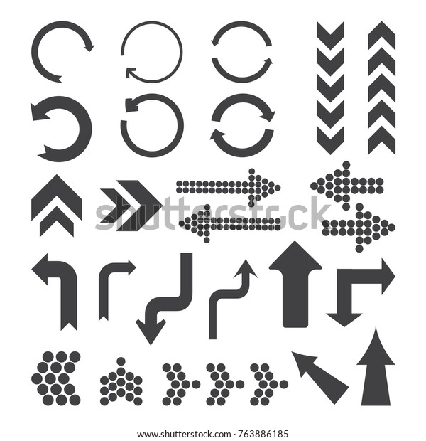 Set of\
different black arrows. Vector\
illustration