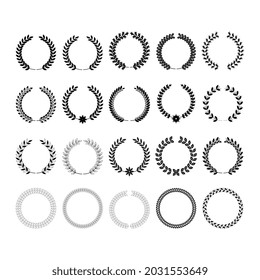 Set of different black and white wreath