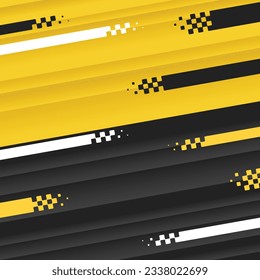 Conjunto de diferentes siluetas de bandera negra y amarilla para líneas de comienzo y fin