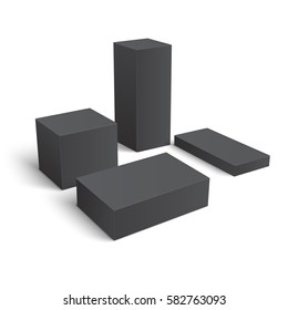 Set of different blank boxes. Template for your design. Vector illustration